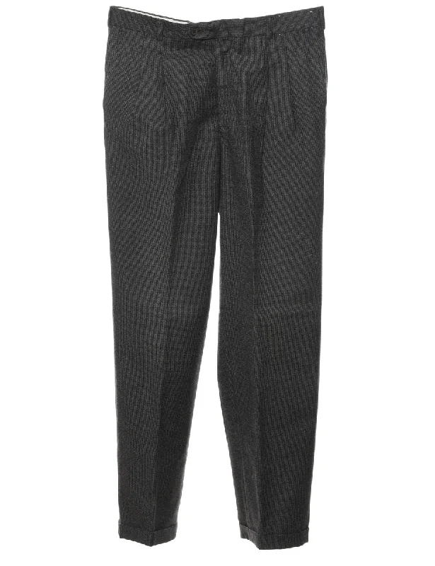 Dark Grey Classic Trousers - W34 L31 Trousers Custom Made