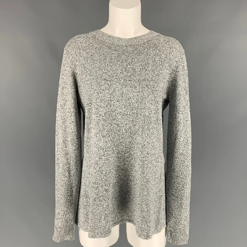 OPENING CEREMONY Size L Black & White Nylon Open Back Pullover Plunging Neck Pullover