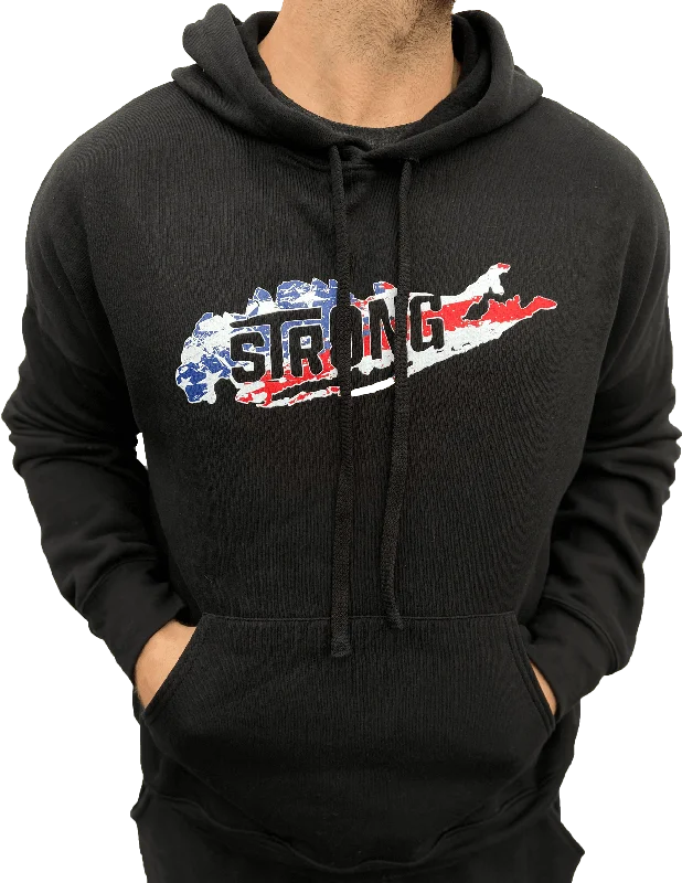 Long Island Strong American Flag Hoodie Hoodie with Hem Drawcord Adjustable Customizable Long Island Strong American Flag Hoodie Hoodie with Hem Drawcord Adjustable Customizable