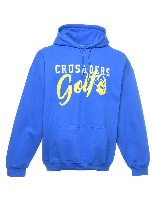 Crusaders Golf Blue & Yellow Printed Hoodie - XL Hoodie Jacket Zipper Layering