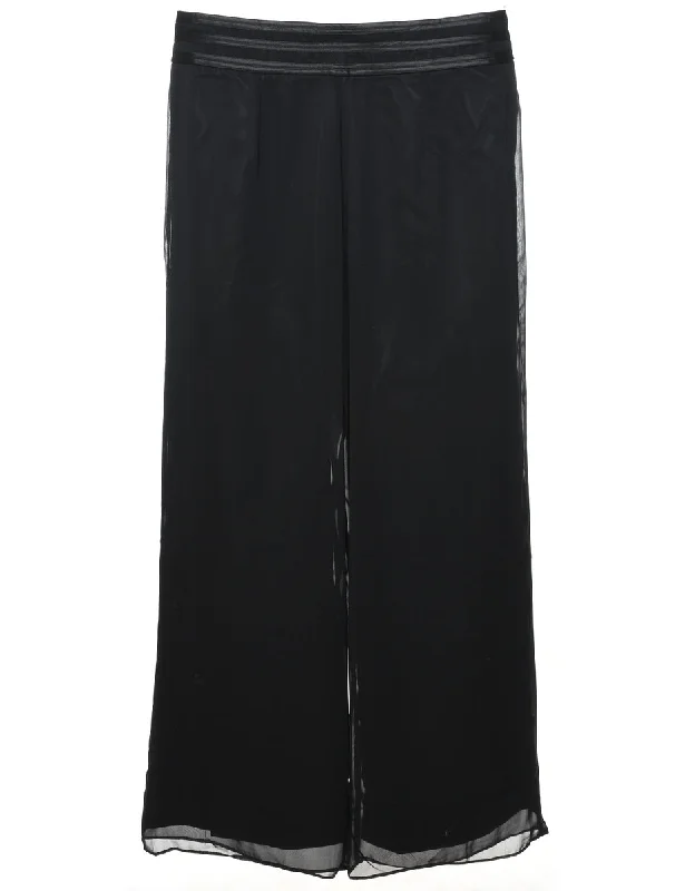 Flared Leg Palazzo Trousers - W34 L32 Trousers Flared Retro