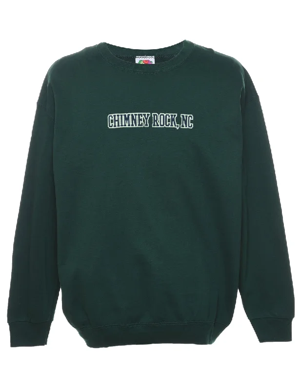 Dark Green Chimney Rock Sweatshirt - XL Hoodie with Lining Warm Insulated