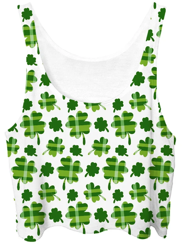 Clover Patch Crop Top Seamless Knitted Crochet