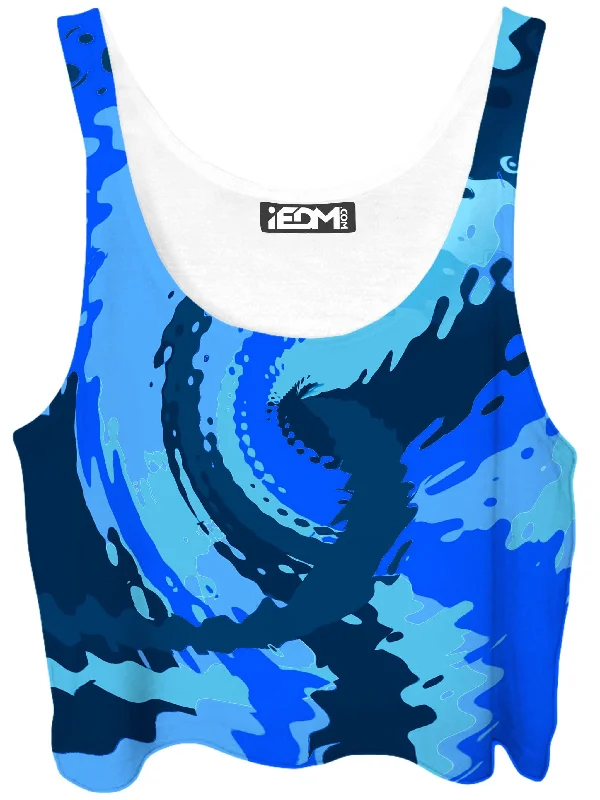 Blue Magic Crop Top Mesh Canvas Denim