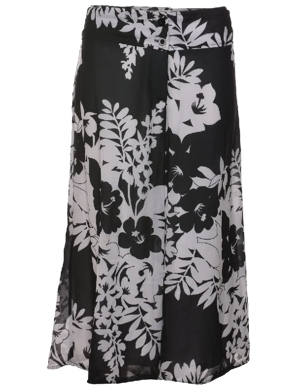 Floral Print Wide-Leg Trousers - W31 L22 Trousers Occasion Special