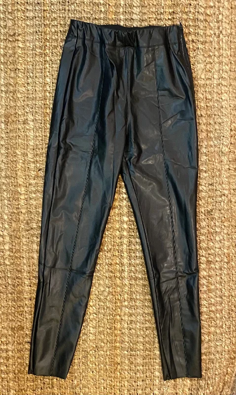 Black, Faux-Leather Leggings Fashionable Quick-Dry Leggings