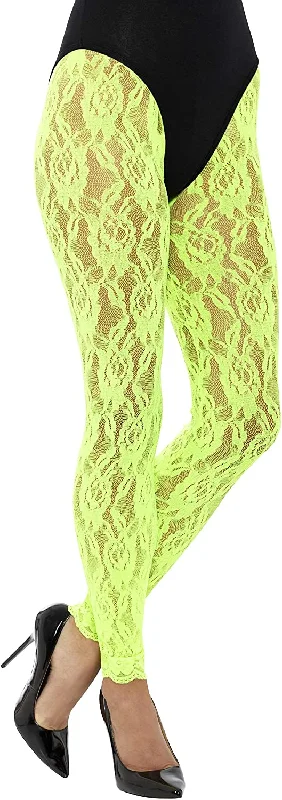 Smiffys 80s Lace Leggings Elegant Full-Body Leggings