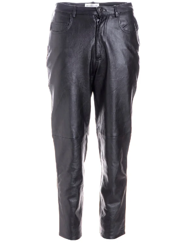Label Bella Leather Cropped Trouser Trousers Essential Wardrobe