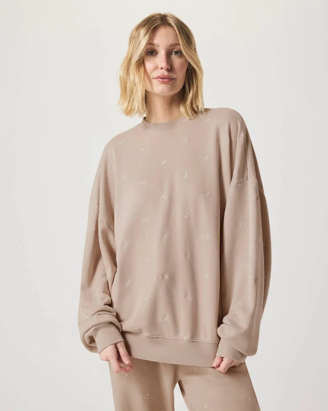 Elise Embroidered Pullover Deep Neck Pullover