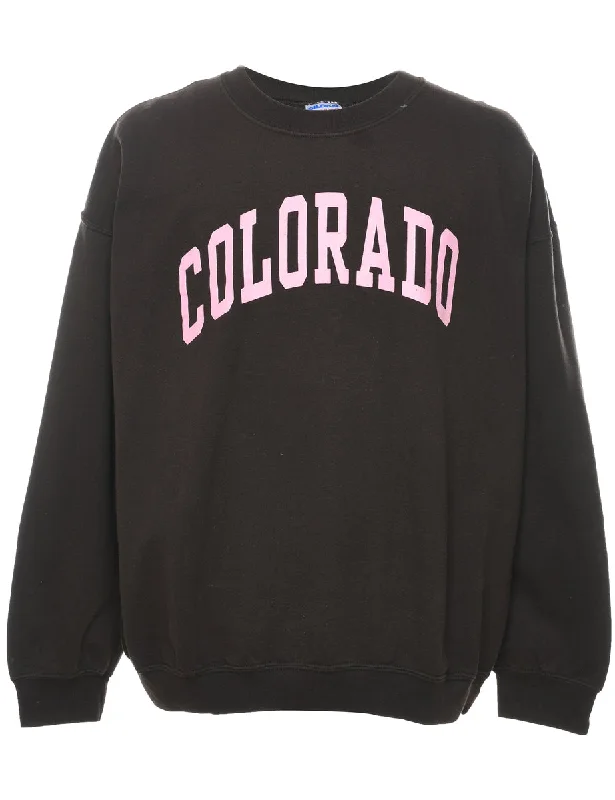 Colorado Printed Sweatshirt - XL Hoodie with Patch Decorative Personalized