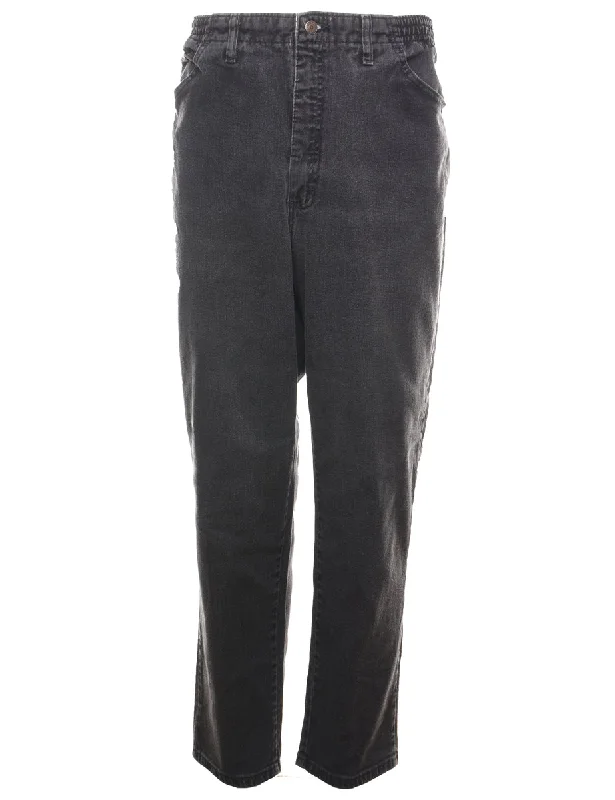 Lee Black Denim Trousers - W35 L30 Trousers Low Rise Relaxed