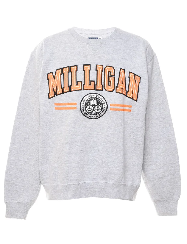 Coral & Grey Milligan Sweatshirt - S Hoodie with Raglan Sleeves Sporty Comfortable