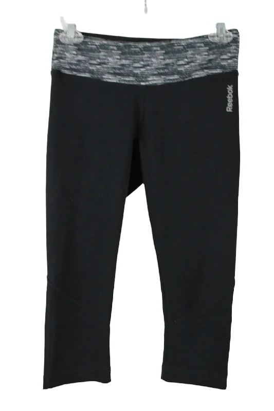 Reebok PlayDry Black Capri Legging | S Trendy Fitness Leggings
