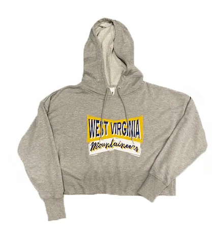 WV Hooded Crop Sweatshirt Hoodie with High Neck Warm Protective