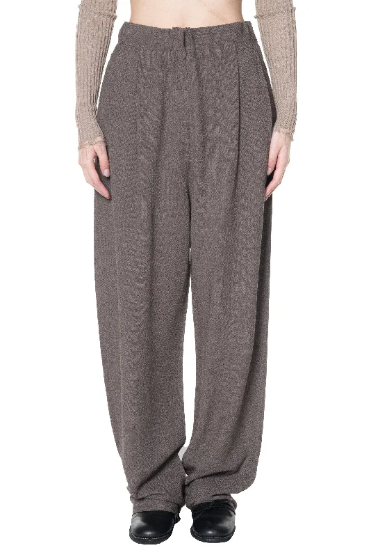 Dark Taupe Pleated Trousers Trousers Running Lightweight