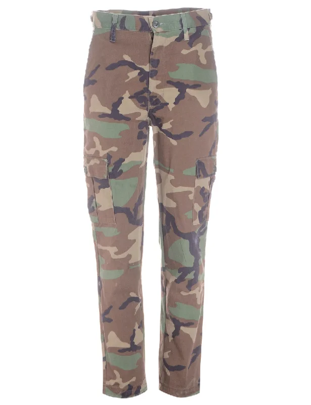 Label Cropped Jacob Tapered Army Trousers Trousers Hiking Durable