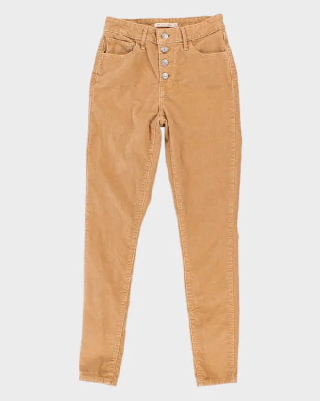 Womens Orange Levi's Corduroy Trouser- W25 L27 Trousers Plaid Checkered