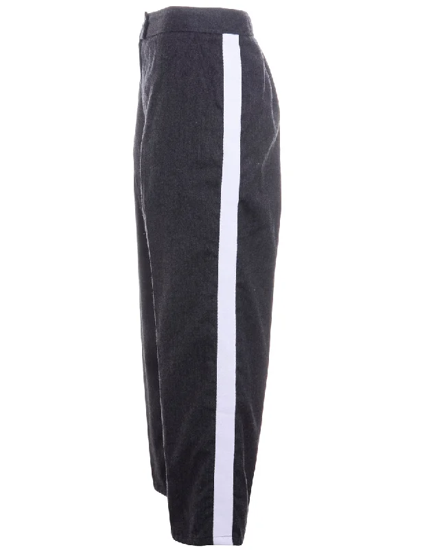 Label Cropped Grace Side Tape Trouser Trousers Fleece Cozy