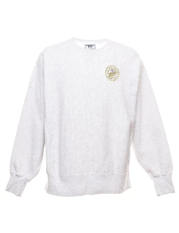 Lee United States Marines Plain Sweatshirt - XL Hoodie with Metallic Shiny Futuristic Lee United States Marines Plain Sweatshirt - XL Hoodie with Metallic Shiny Futuristic