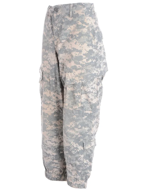 Label Kim Camo Trousers Trousers Leather Faux