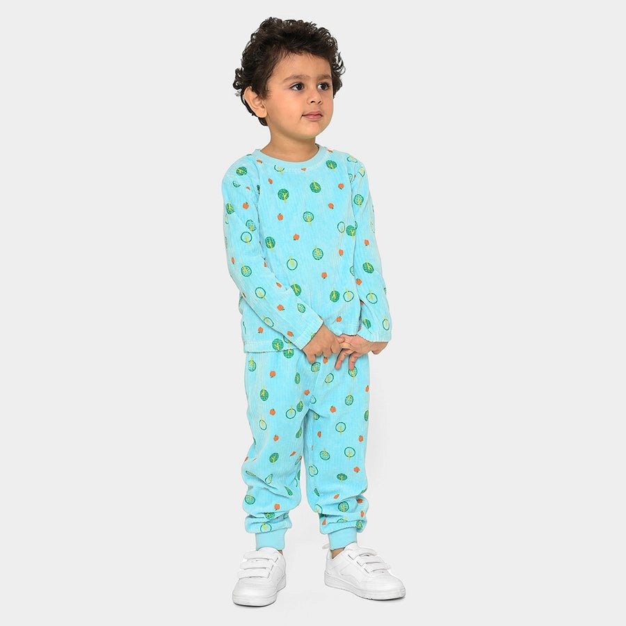 Farm Friends Printed Blue Sweatshirt & Pyjama Set Hooded Sweatshirt Casual Wear Street Style Farm Friends Printed Blue Sweatshirt & Pyjama Set Hooded Sweatshirt Casual Wear Street Style