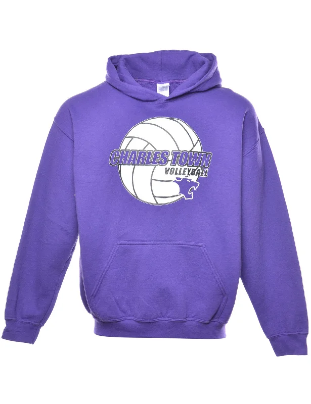 Charles Town Volleyball Printed Hoodie - L Hoodie with Pocket Utility Practical