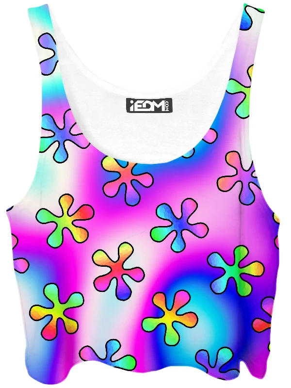 Groovy Trip Crop Top Fashionable Trendy Casual