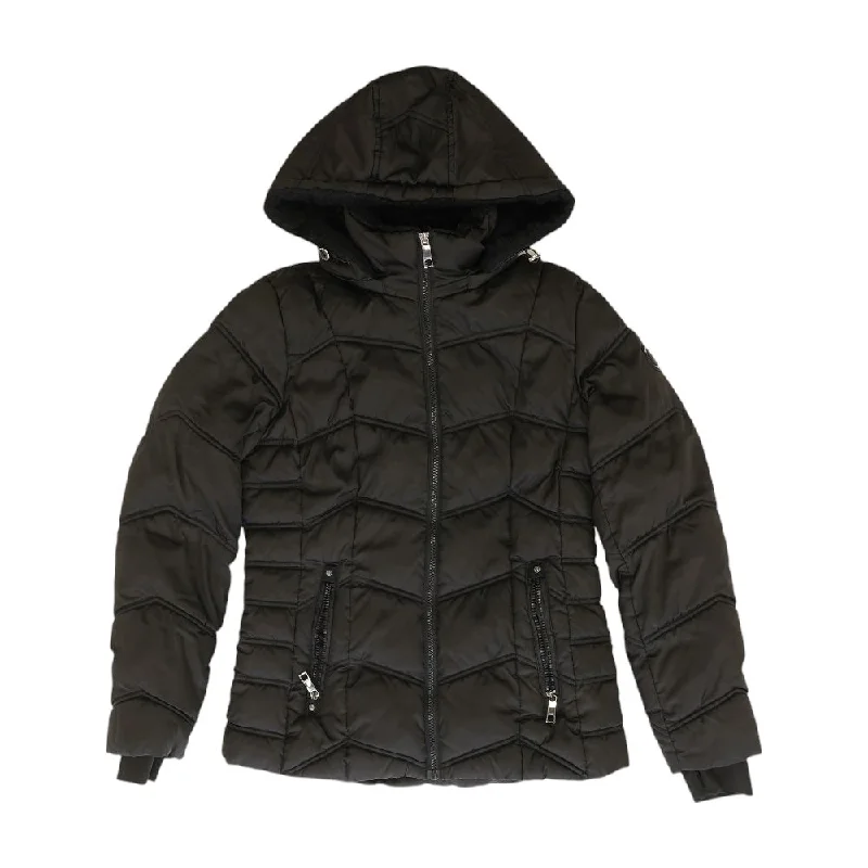 Black Solid Lightweight Coat Collared Crew Neck Turtle Neck
