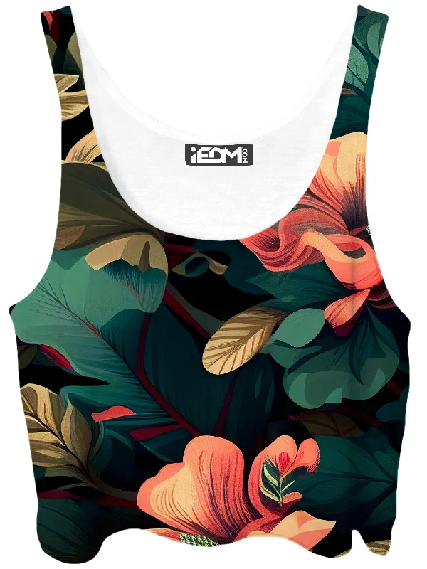 Floral Camo 2.0 Crop Top Chenille Blend Fleece Blend Nylon Blend