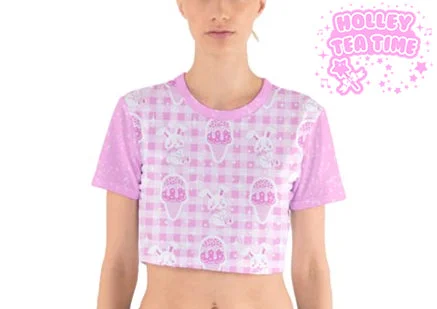 Sparkle Sweets Cotton Crop Top [made to order] Handmade Hand-knitted Hand-woven