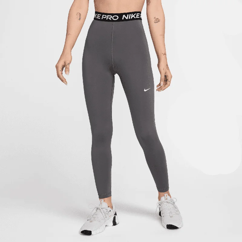 Nike Pro 365 Women's Iron Grey High-Waisted 7/8 Mesh Panel Leggings Fashionable Moisture-Wicking Leggings Nike Pro 365 Women's Iron Grey High-Waisted 7/8 Mesh Panel Leggings Fashionable Moisture-Wicking Leggings