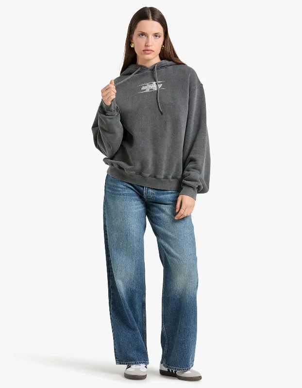 Blade Logo Embossed Hoodie - Washed Cedar Hoodie with Lining Warm Insulated