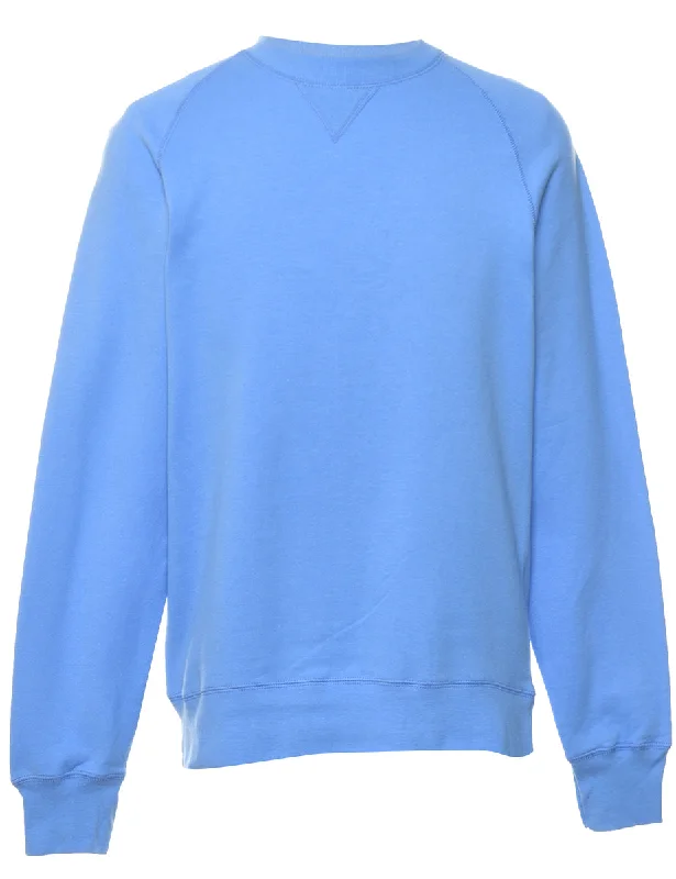 Light Blue Plain Sweatshirt - S Hoodie with Snap Buttons Easy Quick