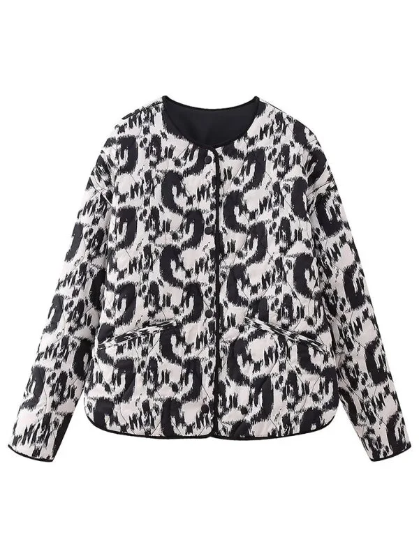 Blue Zone Planet |  Floral print turtleneck Quilting coat Anorak Windbreaker Fleece