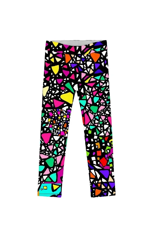 In a Joyful Mood Lucy Bold Printed Unique Leggings - Girls Elegant Satin Finish Leggings In a Joyful Mood Lucy Bold Printed Unique Leggings - Girls Elegant Satin Finish Leggings