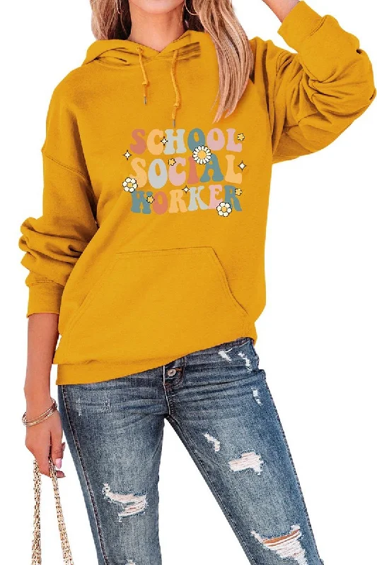 WOMEN CUTE LETTER PRINTING PULLOVER HOODIE Bolero Style Sweater