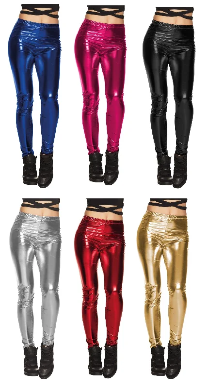 Disco Glance 80s Leggings Ladies Metallic Adults Costume Accessory Comfortable Slip-On Leggings Disco Glance 80s Leggings Ladies Metallic Adults Costume Accessory Comfortable Slip-On Leggings