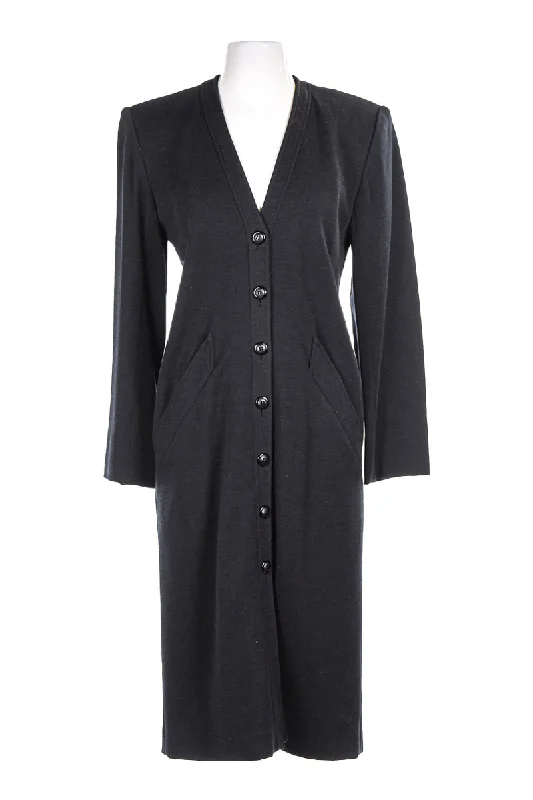 Yves Saint Laurent Rive Gauche Coat Dress Trench Wool Cashmere