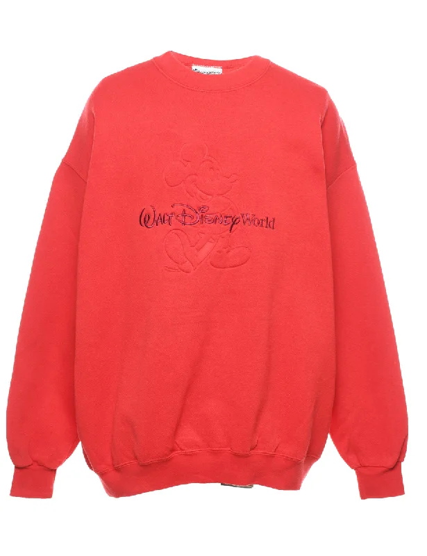 Mickey Mouse Red Classic Cartoon Sweatshirt - XL Hoodie with Button Classic Timeless Mickey Mouse Red Classic Cartoon Sweatshirt - XL Hoodie with Button Classic Timeless