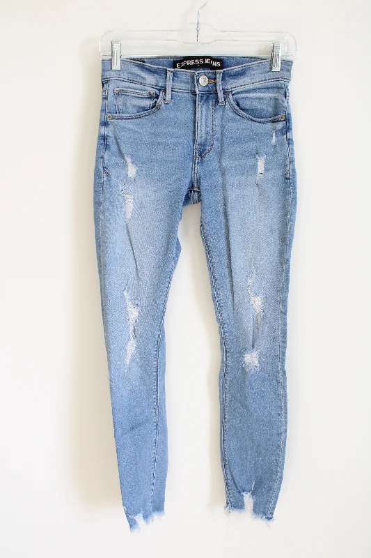 Express Ultimate Stretch Ankle Legging Mid Rise Jean | 00 Fashionable Printed Legging Pants