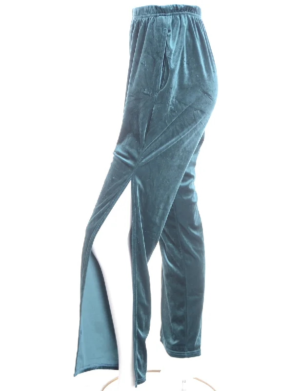 Label Split Side Velvet Trousers Cropped Trousers Casual Linen