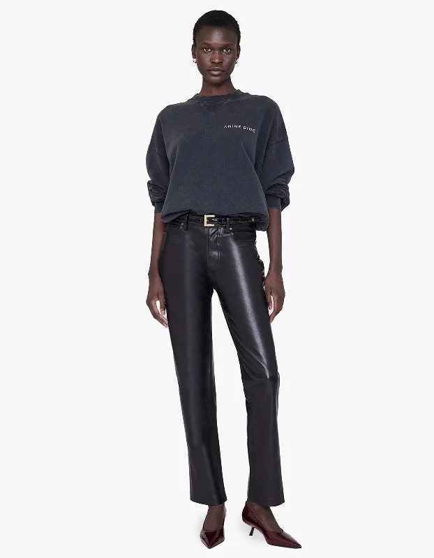 Jaci Sweatshirt Twisted Snake - Washed Black Hoodie with Button Classic Timeless