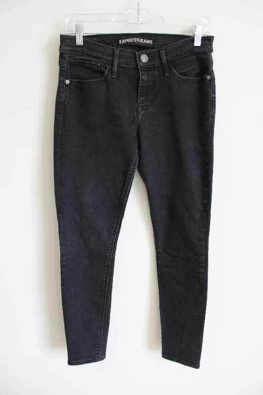Express Legging Mid Rise Black Jean | 6 Short Trendy Adjustable Waist Leggings