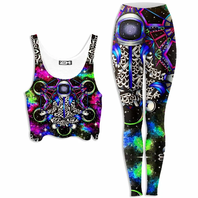 Cosmonaut Crop Top and Leggings Combo Lace Blend Ribbed Blend Corduroy Blend