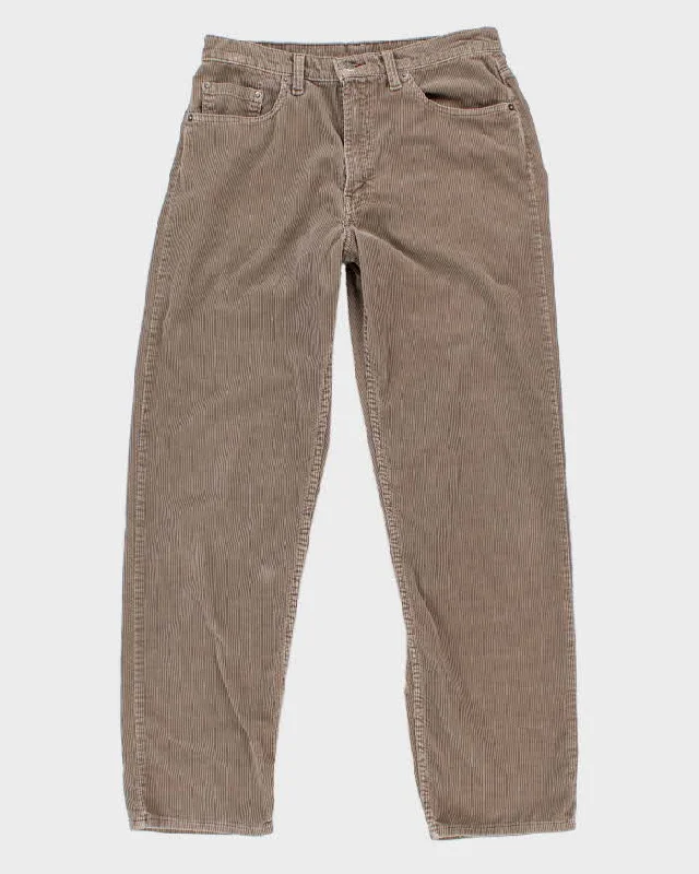 90s Vintage Women's Grey Levi's Corduroy Trousers - W32 L30 Trousers Polka Dot Cute