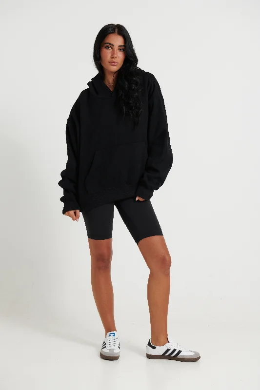 Unisex Roman Cropped Drop Hoodie Black Hoodie with Color Block Contrast Stylish