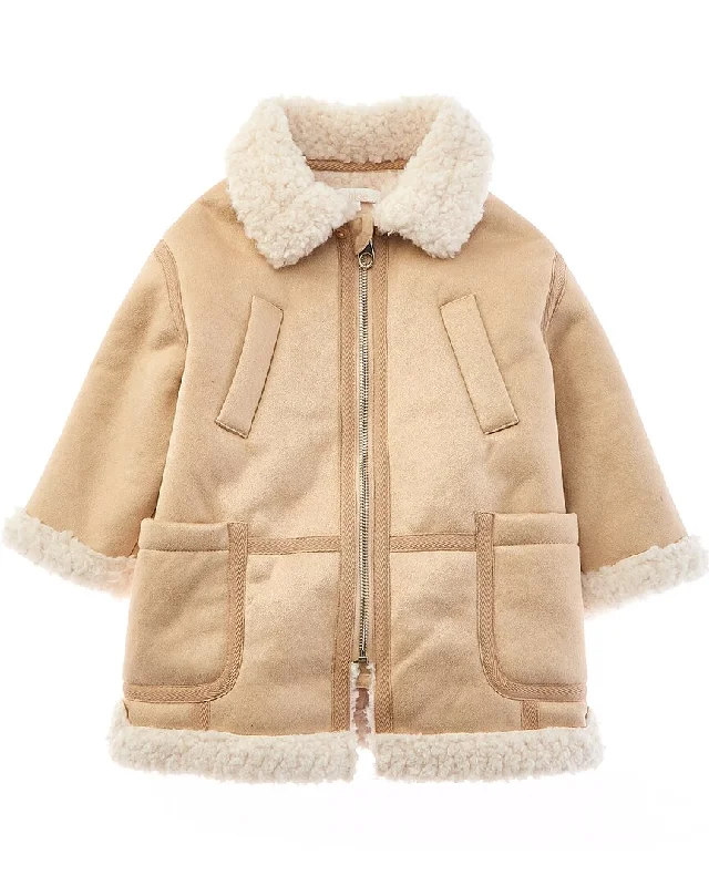 Chloé Coat Faux Fur Real Fur Shearling