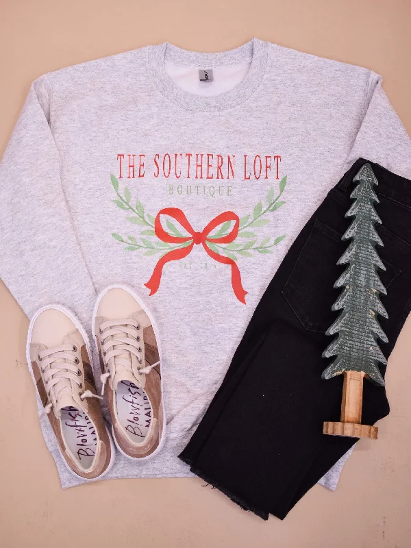 The Southern Loft Christmas Bow Pullover Boyleg Sleeve Pullover