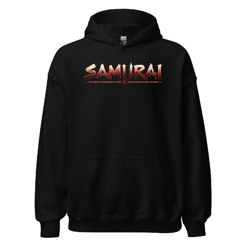 Japanese Culture Samurai Warrior Pullover Hoodie Sweatshirt Plunging Neck Pullover