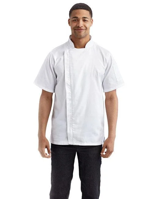 Artisan Collection by Reprime Unisex Zip-Close Short Sleeve Chef's Coat RP906 Wool Cashmere Tweed Artisan Collection by Reprime Unisex Zip-Close Short Sleeve Chef's Coat RP906 Wool Cashmere Tweed